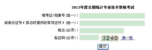 2013年上海统计师考试准考证打印入口