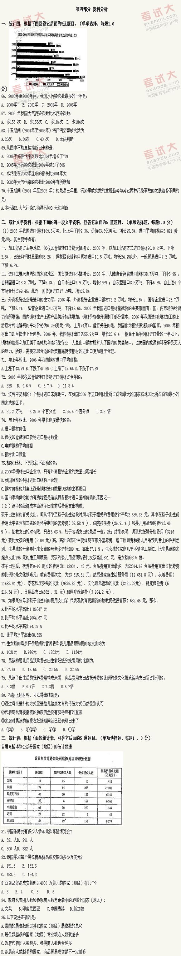 2008年上半年深圳公务员考试行测真题